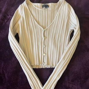 Kendall and Kylie beige/cream rubbed longsleeve